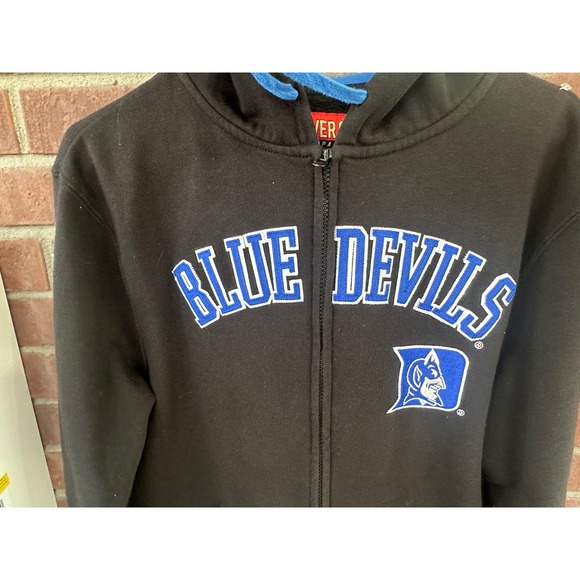 Cover One Duke Blue Devils Hoodie Mens Medium Black Full Zip NCAA Sweatshirt - Picture 2 of 7